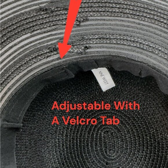 Nine West Floppy Hat Wide Brim  All Season Summer Flower Applique Black OS - Picture 10 of 16